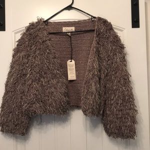 Rare Cleobella woven shag cropped jacket
